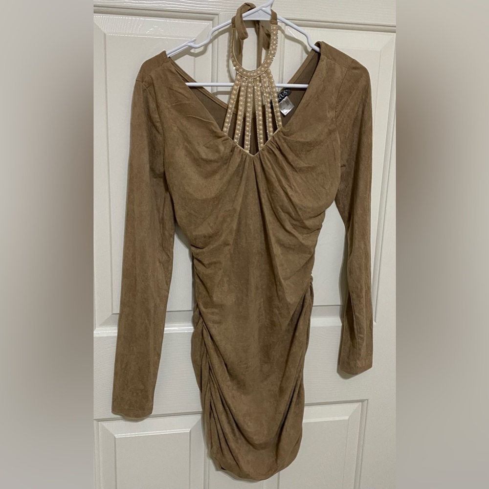 Venus Tan Faux Suede Top